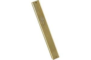 Peer Hastam Gold Aluminum Weather-Proof Classic Mezuzah Case - 5.0 inches (for 4.0 Inches Scroll)
