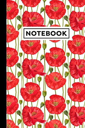 Notebook: Poppy Notebook | Poppy Themed Gift For Poppy Lovers | Poppy Journal | Size 6" x 9" | 120 Lined Pages With Poppy Themed Borders