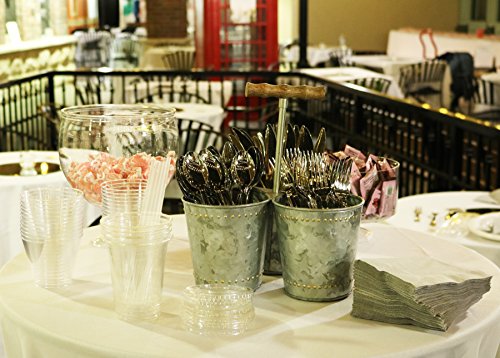 (150 Count) Heavy Duty Silver Plastic Cutlery Set - 50 Forks 50 Knives 50 Spoons - Quality Bulk Disposable or Reusable Fancy Plastic Silverware Perfect For Parties - Thumbnail 3