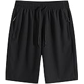 gratulatio Men's Gym Shorts with Zippered Pockets,Quick Dry Running Athletic Shorts,Lightweight Sports Basketball Shorts