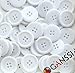 GANSSIA 1 Inch (25mm) White Buttons Flatback Resin Button for Garment Sewing DIY Craft Scrapbooking Pack of 50 Pcs