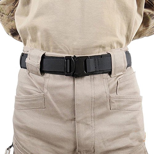 Aiduy 1.5" Tactical Duty Belt with Cobra Buckle for EDC Molle Equipment 1000D Nylon (Black, Medium)