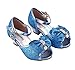 Wangwang Children Princess Girls Sequin Sandals Crystal High Heels Shoes (13 M US Little Kid, Blue)