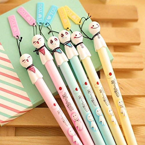 SPHTOEO 6PCS Japanese Sunny Doll Ornament Black Ink Gel Pens cute creative Stationery and office supplies