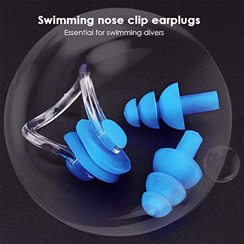 MINBB Nose Clip Earplug Swimming Supplies Set, Swiming Surfing Ear Nose Anti-Water Equipment,Soft Silicone Material, 6 Sets, Random Color