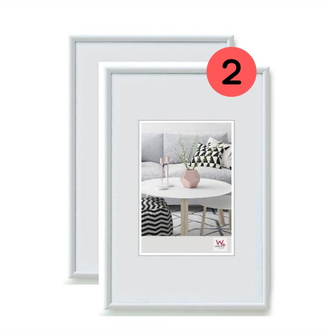 walther Design Picture Frame White 20 x 30 cm Twin Pack, Galeria Plastic Frame KW030HD