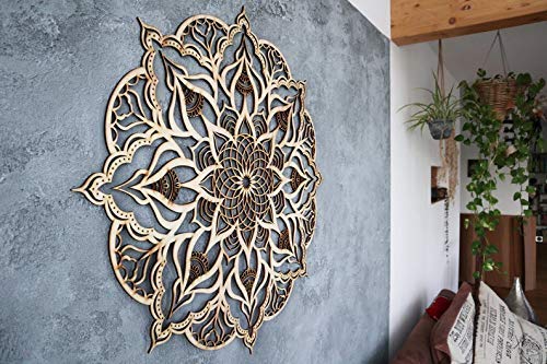 Amazon Com Mandala Natural Wood Home Decor Large Geometric Indian Wall Art Boho Ethnic Housewarming Wall Hanging Morrocan Handmade Spiritual Gift Sacred Geometry Handmade
