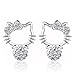 Adorable Woman Sterling Silver Novelty Cute Hello Kitty Crystal Eardrop Stub Earrings For Girl Women Lady