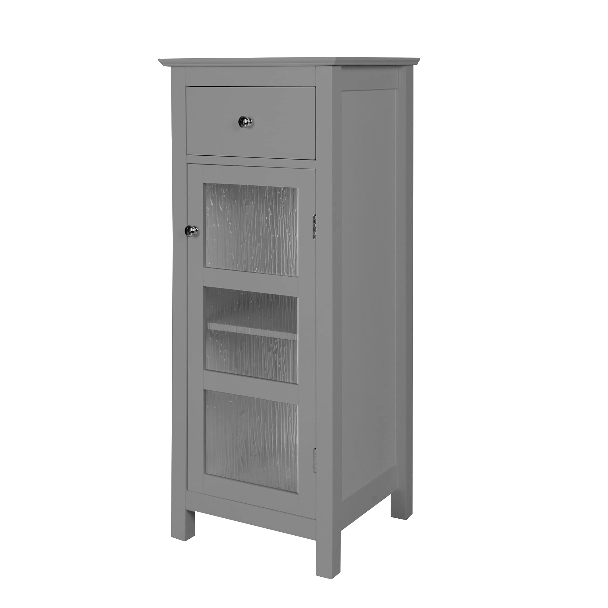 VERSANORA Teamson Home Bathroom Connor Free Standing Cabinet with 1 Door & Drawer Grey EHF-579G