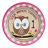 Owl Party Look Whoo's 1 Pink Dinner Plates (8)