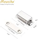 Mousike Magnetic Door Catch 20 lb Stainless Steel 6 Pack 45mm Cabinet Latch view 2