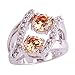 Psiroy 925 Sterling Silver Created Morganite Filled Knuckle Ring Band Size 8