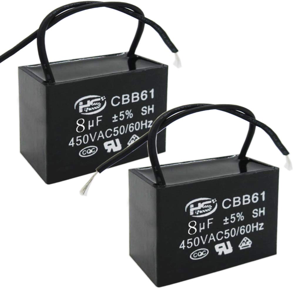 Buy Twidec/2Pcs 450V AC 50/60Hz Run Capacitor 2Wire Metallized Polypropylene Film Capacitors
