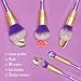 Becoyou Professional Makeup Brush Set, 5 Pieces Cosmetic Brushes Kit with Rhinestone Acrylic Smooth Handle for Blending Power Foundation Eyebrow Blush Concealer, Purple