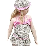 Girls Fashion and Beautiful Leopard Swimwear Bikini Swimsuit SW2 (2T(70-80CM))
