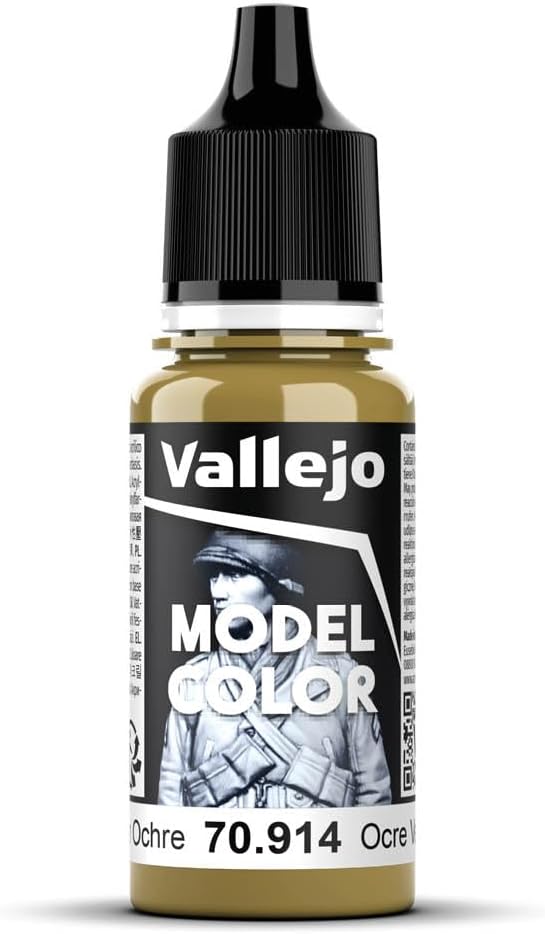 Vallejo Model Color Green Ochre 18 ml Self-Leveling Acrylic Paint 17 ml