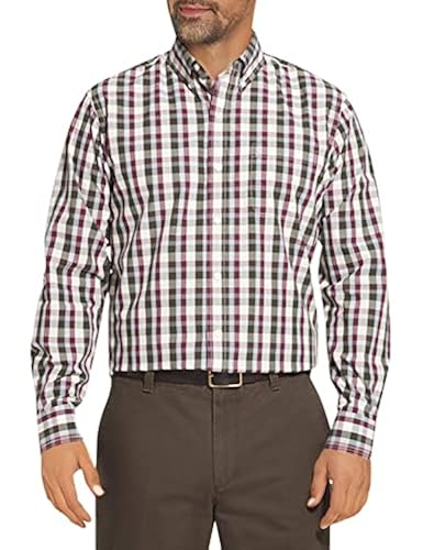 Arrow 1851 Men's Hamilton Poplins Long Sleeve Button Down Plaid