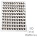 100 x AG13 LR44 A76 Alkaline button cell battery