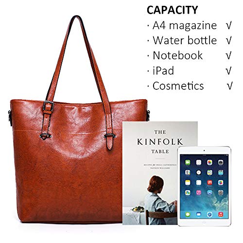 Womens Large Purses and Handbags Sets Leather Tote Shoulder Bags 4pcs (Y-Blue)