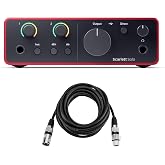 Focusrite Scarlett Solo 4th Gen USB Interface with Software Suite, Bundle with HA 10' XLR Microphone Cable
