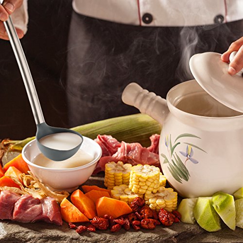 Vasdoo Silicone Kitchen Utensil Set,8 Pieces Cooking Utensil Set, Nonstick Kitchen Tools and Gadgets with Stainless steel Handle