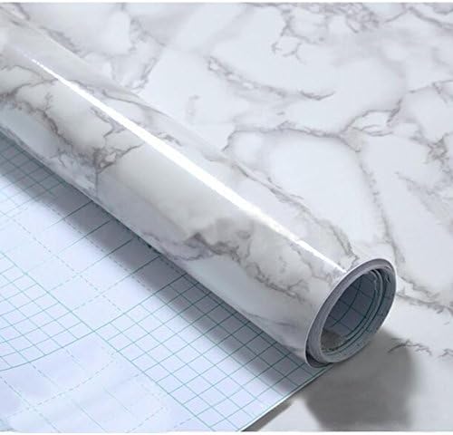Granite Marble Effect Wall Self Adhesive Peel Stick Rolling(60X50cm,White stone)