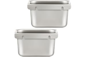 Remerry 2 Pcs Grease Cup Holders for Commercial Kitchens Removable Drip Pan Grease Catchers Stainless Steel Hood Accessories for Restaurants (4'' Deep,Frosted)