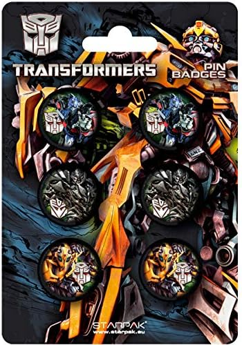 Transformers Badge Pack of 6 Safety Pin Backed Badges Ideal Party Bag Fillers