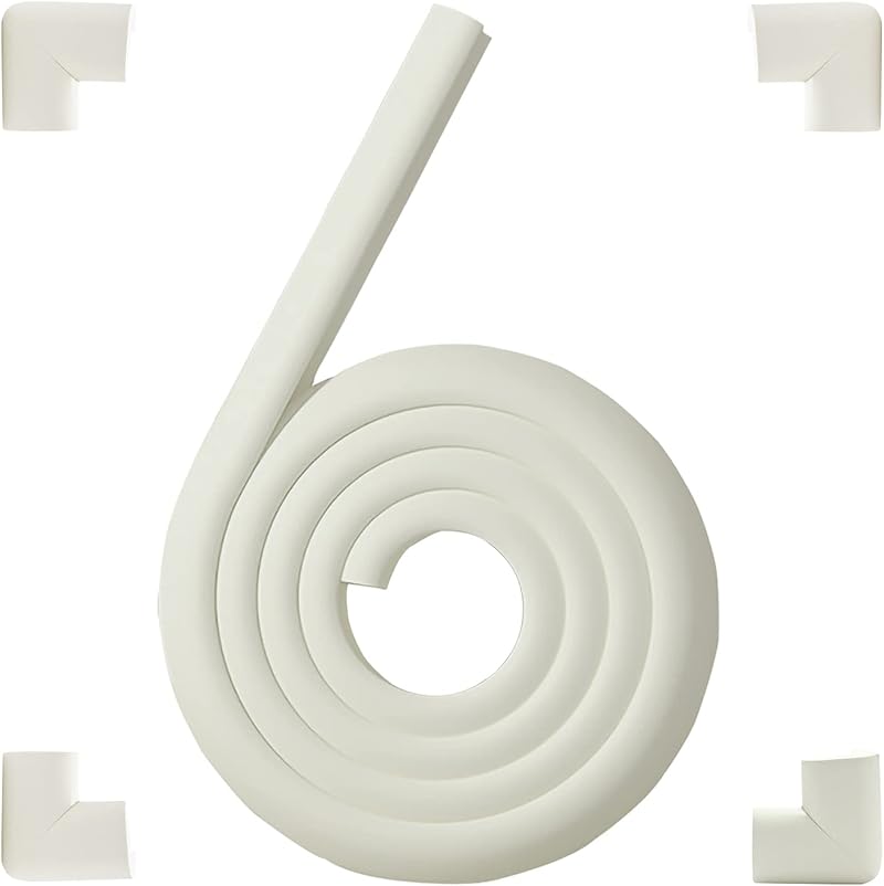 Fozobaiy Baby Corner and Edge Protectors Milky White 4 Corners 2m Bumpers
