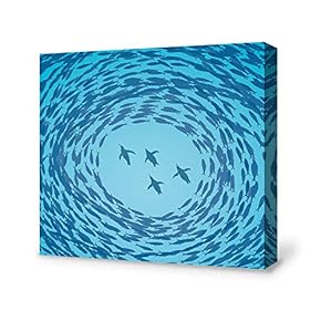 Canvas Wall Art A School of Fish Pictures Home Wall Decorations for Bedroom Living Room Paintings Canvas Prints Framed - 12x12 inches