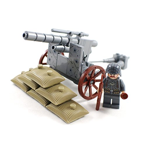 WW2 German Army Outpost with Artillery, Soldiers and Guns Military Building Block Toy Buy