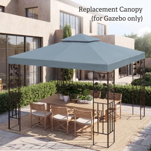 3x3 Gazebo Replacement Tarpaulin Waterproof 300D Polyester | 3 x 3 m Heavy Duty Replacement Tarpaulin for Garden Gazebo 300D Polyester UV Resistant Waterproof