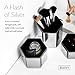 Beautify Mirrored Glass Hexagon Storage Pots for Makeup Cosmetics, Brushes, Jewelry and Accessories Set of 3 with Glass Cleaning Cloth