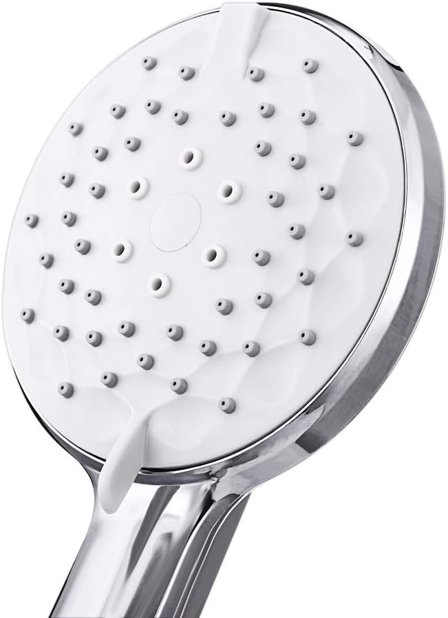 Hamshoo ABS Plastic Shower Head 3 Functions Handheld Bath Spray High Pressure Massage Flow Chrome