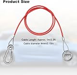 URAQT Breakaway Cable 1m 4mm Braided Steel Carabiner Burst Ring Safety Cable view 2