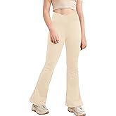 Girl's Leggings Cross High Waisted Flare Pants Yoga Bootcut Pants Solid Color Full Length Bell Bottoms