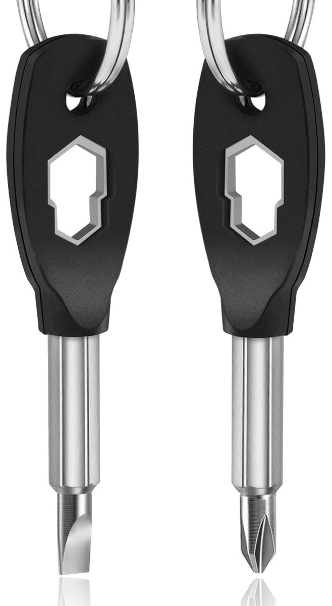 Photo 1 of Keychain Screwdriver Tools, Stocking Stuffers for Men, 6-in-1 Screwdriver Bit with Flathead and Phillips, Slotted and Hex Wrench Cool Gadgets, Christmas Gifts for Mens