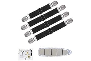 Goodtimes Ironing Board Cover Clips, Adjustable Ironing Board Pad Braces Fasteners Mini Suspenders - Keep Cover Flat and Secu