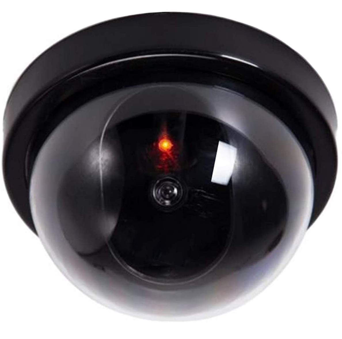 Dummy Camera with Lens Video Surveillance Goods Security Camera Fake Camera with Red LED Light Deceptively Real for Wall Ceiling