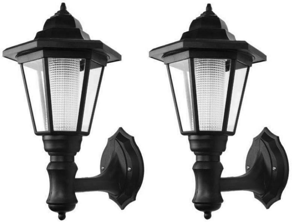 JIESD-Z Paquete de 2 faroles solares de pared impermeables al aire