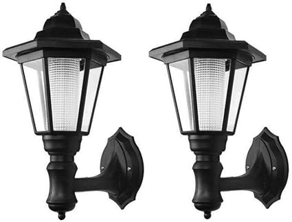 JIESD-Z Paquete de 2 faroles solares de pared impermeables al aire