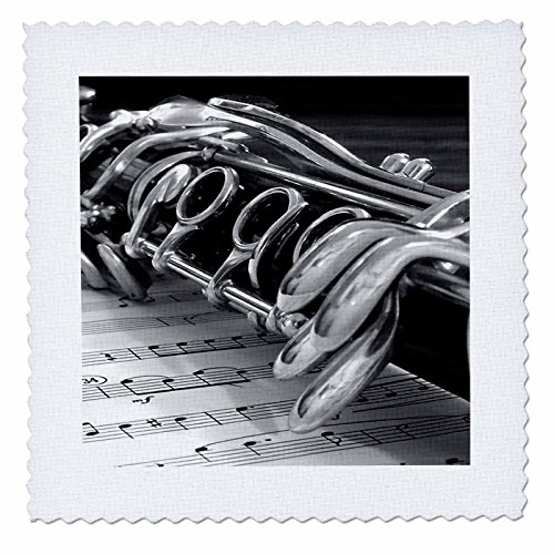 3dRose qs_4107_4 Clarinet-Quilt Square, 12 by 12-Inch