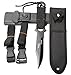 Dive Knife – Black Tactical Sharp knives with 2 Sheaths and Leg Strap for Diving,Hunting,Survival,Rescue.
