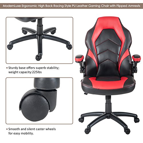 image for ModernLuxe Ergonomic Office Chair Swivel Chair High Back Racing Style 