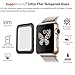 [2-Pack] for Apple Watch Series 2 42 mm - SuperGuardZ 3D Curved Full Cover Tempered Glass Screen Protector [Black], Full Screen Coverage, Edge-to-Edge Protect [Lifetime Replacement]