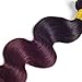 Brazilian Human Hair Bundles 16 18 20 Inch 1b 99j Silky Top Hair Ombre Dark Burgundy Weave Sew In Hair Extensions Red And Black Wine Human Remy Soft Wavy Hair Two Tone Weft Mixed Length Cheap