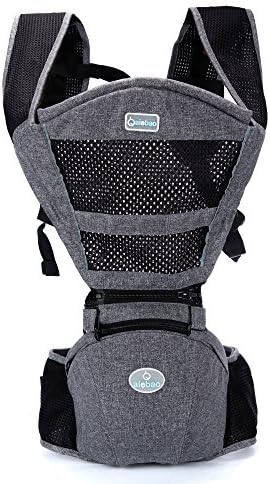 Ergonomic Kangaroo Baby Carrier Backpack - Front Back and Hip Face In and Face Out Child Carrier Backpack for Infants and Toddlers (black)