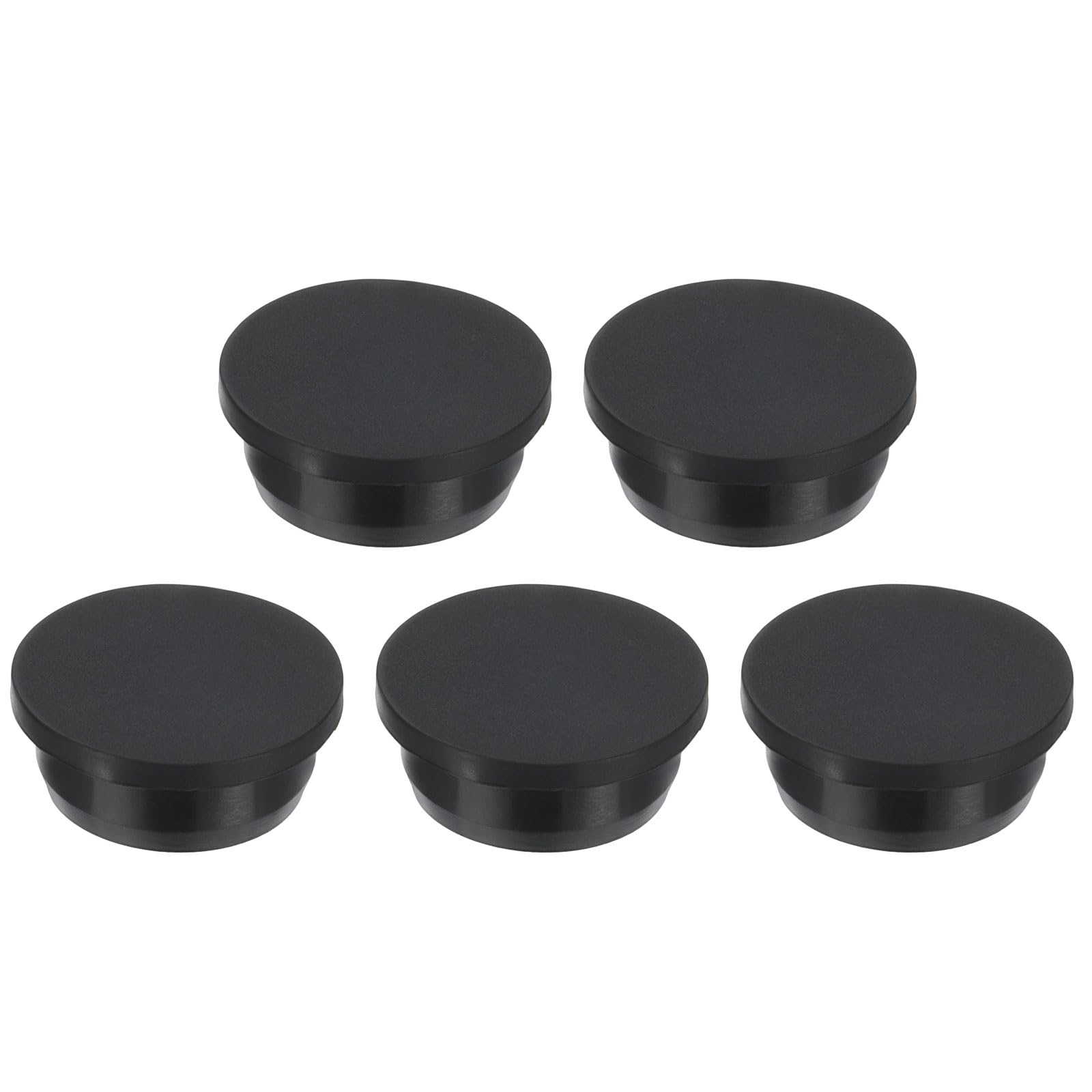 PATIKIL 34.3mm Diameter Rubber Hole Plugs, 5 Pcs Silicone Rubber Round Hole Stoppers, Black