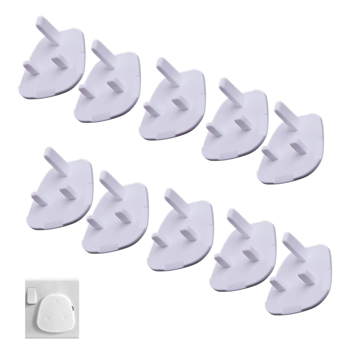 10-Piece Childproof Electrical Outlet Protectors, Home and School Safety Socket Covers, Secure Plug Guards, Protective Caps for Kids, Safety Covers for Sockets in Homes and Educational Settings