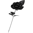 FunSpt 16" Artificial Rose High Simulation Bionic Technology Flowers for Valentines Birthday Anniversary Christmas Mothers Day Thanksgiving for Mom Girlfriend Wife Black 1 Pcs